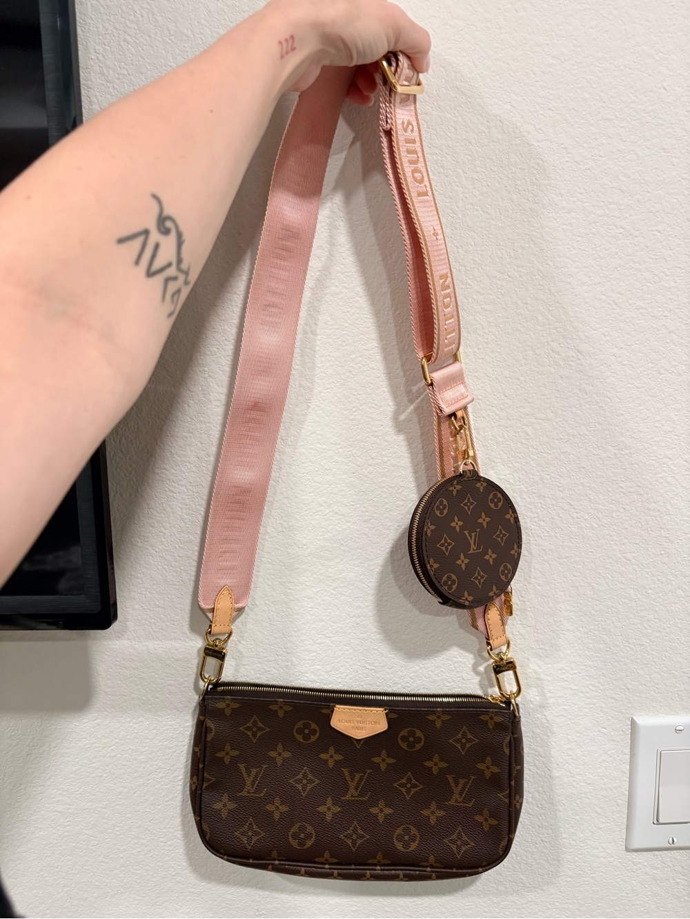 Louis Vuitton Multi Pochette Crossbody with Pink Strap